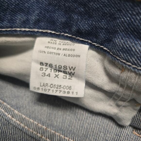 Rustler Regular Fit Jeans Mens 34x32 Blue Medium Wash Straight Leg Denim - Picture 9 of 13